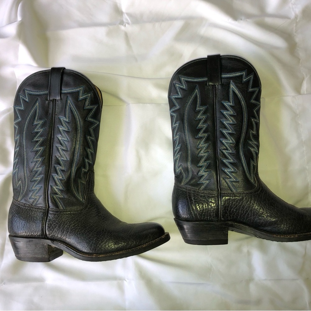Vintage Austin Hall custom handmade leather cowboy boots. Mens size 10
